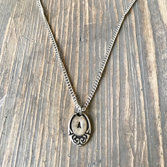 handmade Other - Hand stamped typewriter letter necklace handmade Other - Hand stamped typewriter letter necklace
